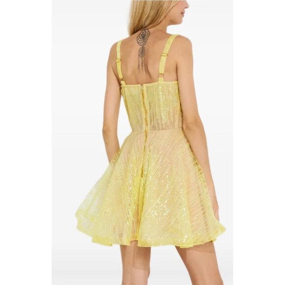 NWT BRONX AND BANCO Mademouselle Sequin-Embellished Mini Dress - Picture 4 of 8